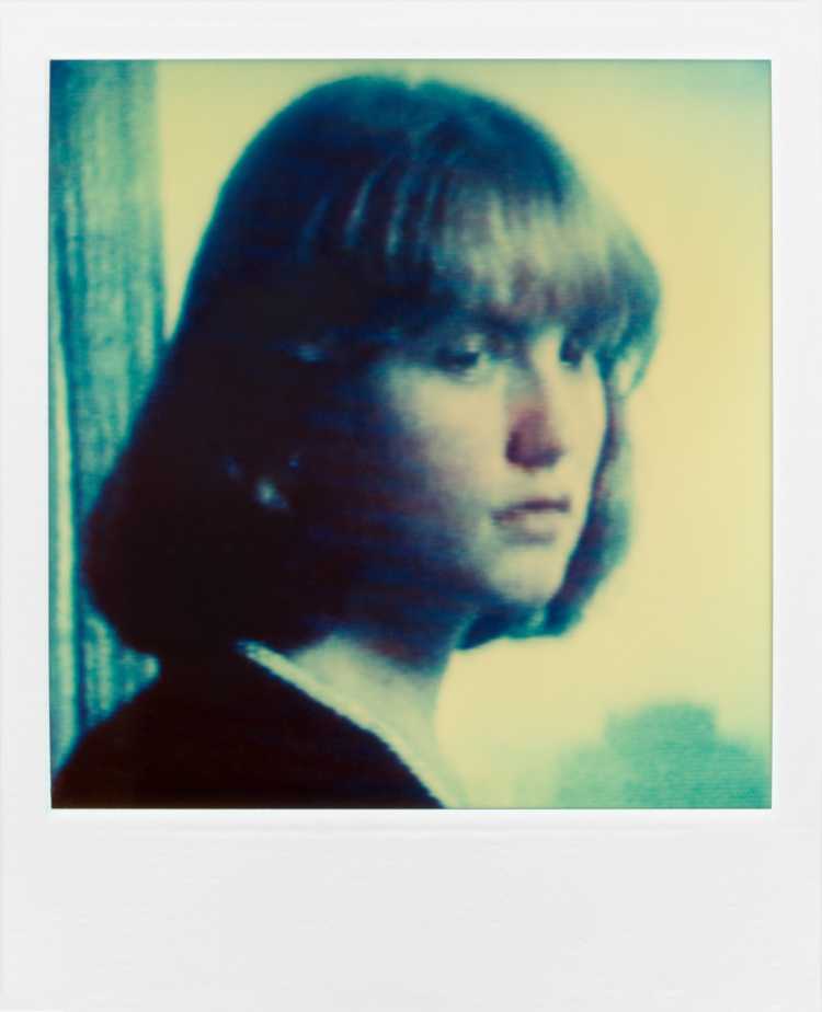 »Isabella Huppert«, aus der Serie »TV-Porträt«, Polaroid SX-70, Foto © Friedhelm Denkeler 1987