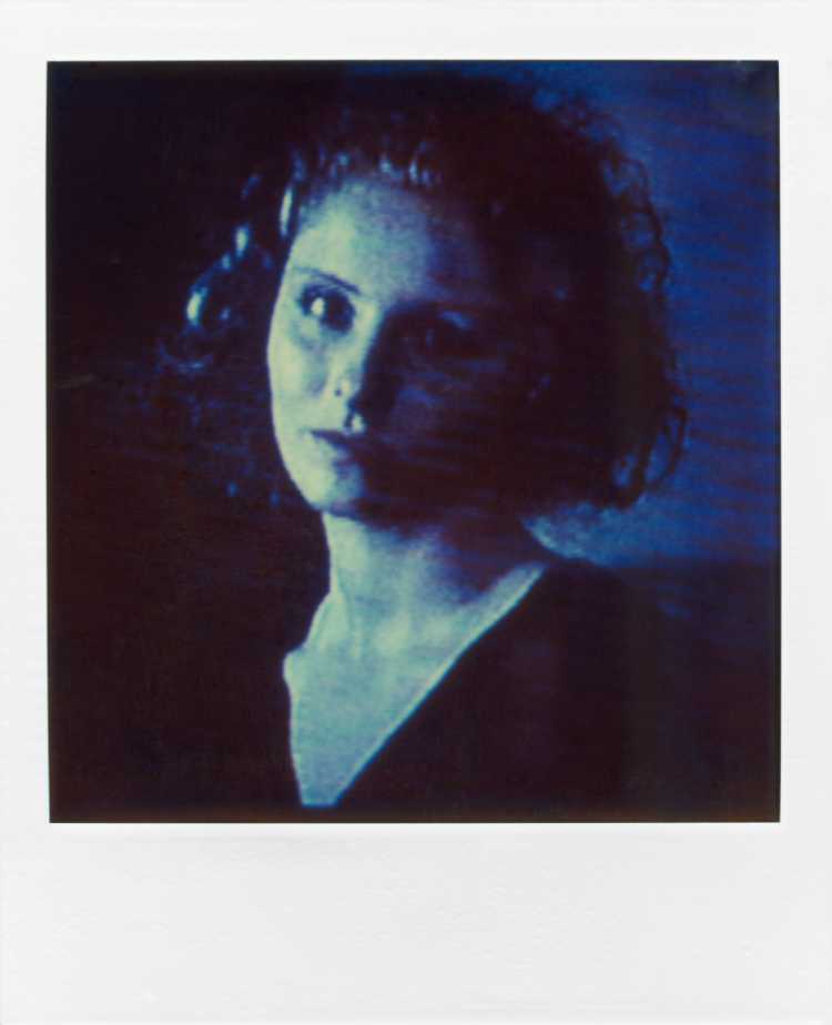 »Domiziana Giordano«, aus der Serie »TV-Porträt«, Polaroid SX-70, Foto © Friedhelm Denkeler 1987