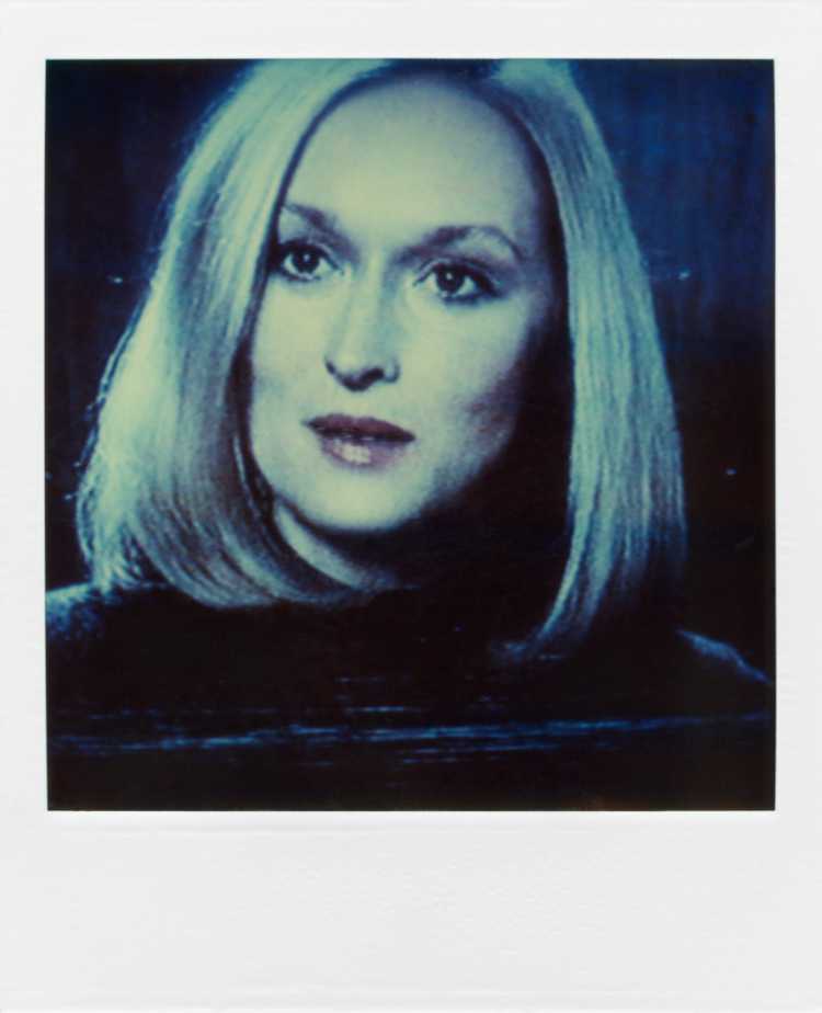 »Meryl Streep«, aus der Serie »TV-Porträt«, Polaroid SX-70, Foto © Friedhelm Denkeler 1987