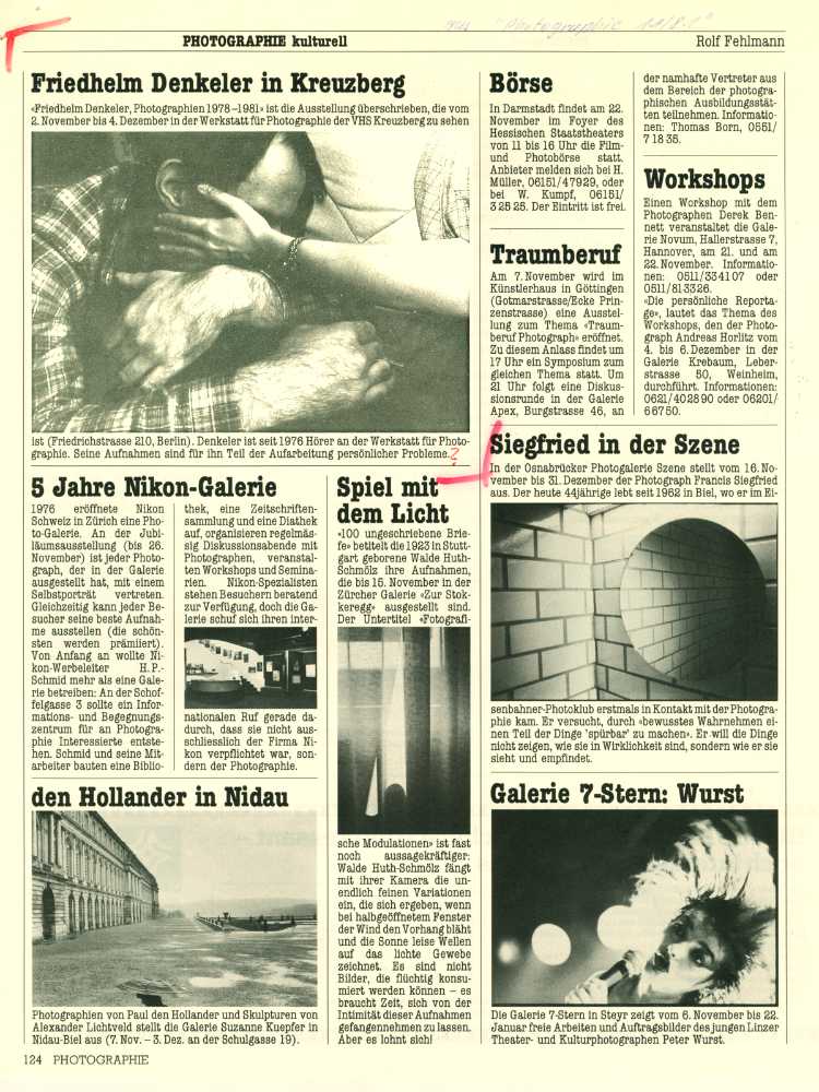 Zeitschrift »Photographie«, Nr. 11/1981, »Friedhelm Denkeler in Kreuzberg«