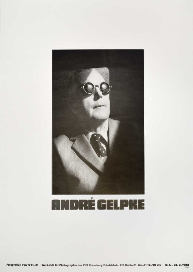 Plakat der Werkstatt für Photographie: »Andre Gelpke«, 1982, Foto © Friedhelm Denkeler